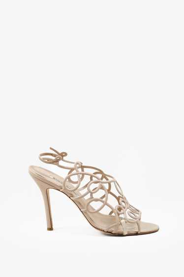 Manolo Blahnik Manolo Blahnik Beige Gori Cage Slin