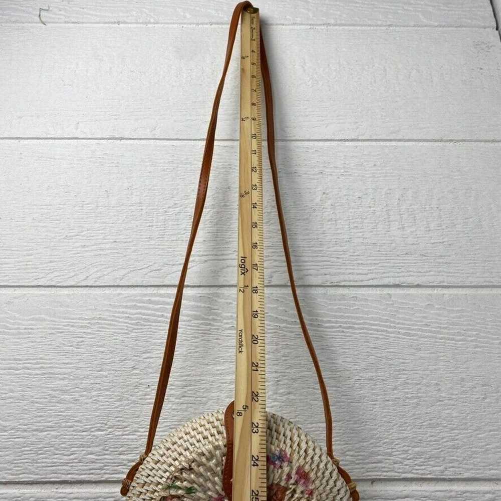 Round Rattan Hand Woven Crossbody Basket Bag Purs… - image 10