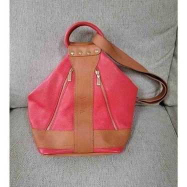 Valentina Italian Red Leather Sling Bag/Backpack