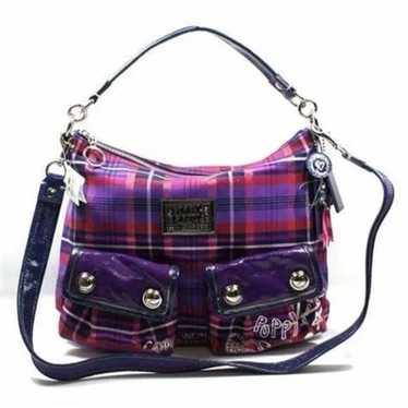 Like New Coach Poppy Tartan Plaid Shoulder or hand