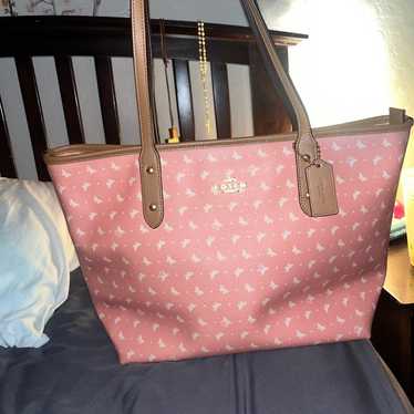 Coach Butterfly and Dots Tote bag pink