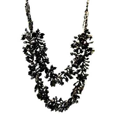 Other Black Onyx Abalone Nugget Bib Necklace • Go… - image 1