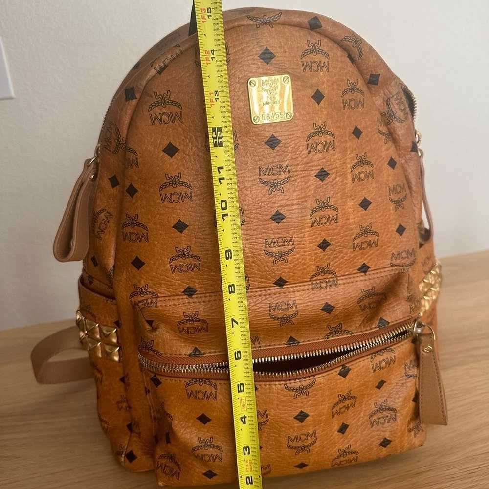 MCM cognac with studded backpack - image 4