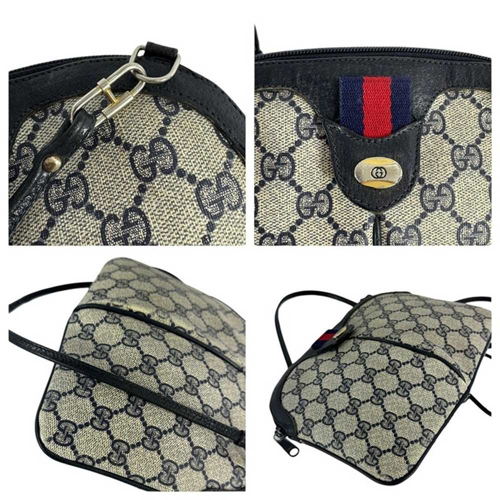 GUCCI Vintage Retro Ophidia Navy Blue Canvas Leat… - image 5