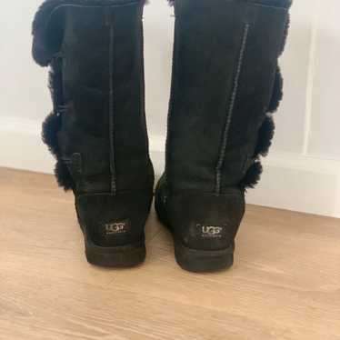 UGG Australia Black Leather Boots size 7