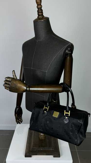 MCM × Vintage Mcm Monogram Mini Duffle Bag black r