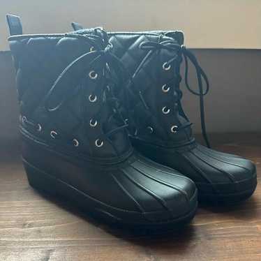 Sperry Topsider Black Quilted Duck Boots