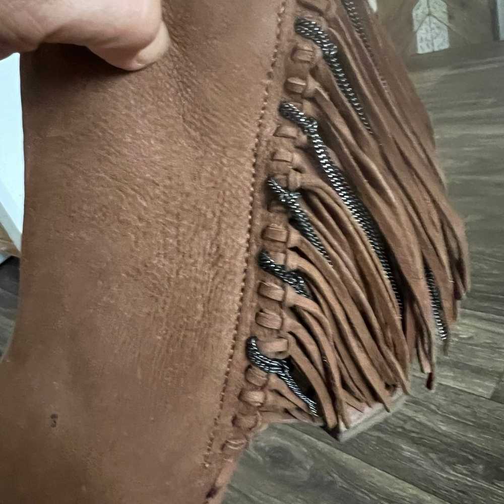 "Dolce Vita" Nubuck Light Brown Fringed Ankle Boo… - image 3