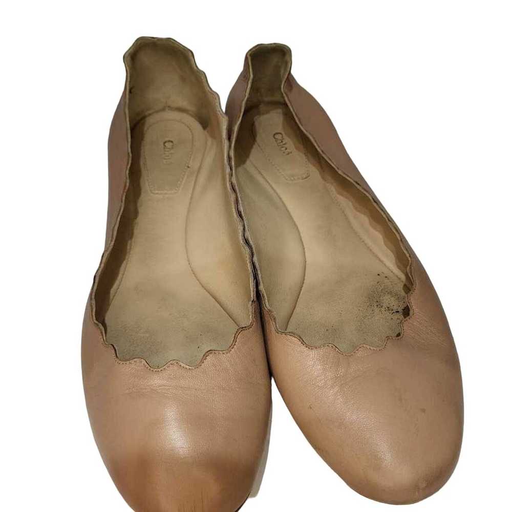 Chloe Womens Ballet Flats Shoes Beige Leather Sli… - image 12
