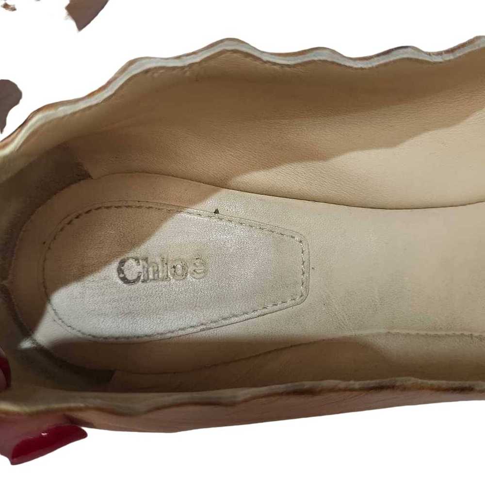 Chloe Womens Ballet Flats Shoes Beige Leather Sli… - image 7