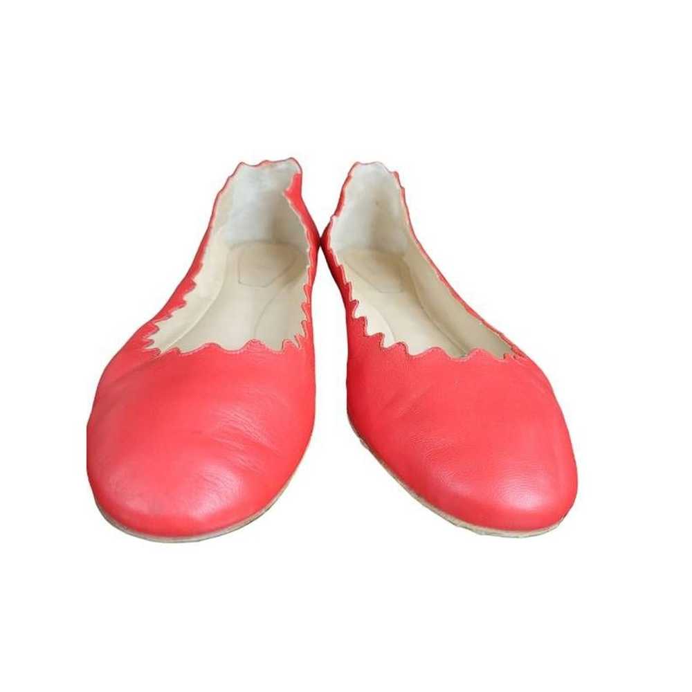Chloe Womens Lauren Ballet Flat Shoes Red Leather… - image 4