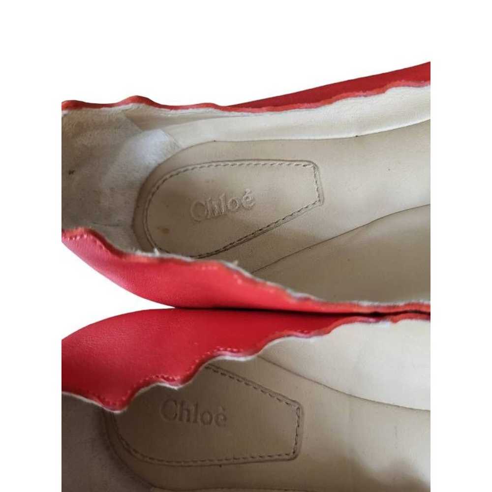 Chloe Womens Lauren Ballet Flat Shoes Red Leather… - image 8