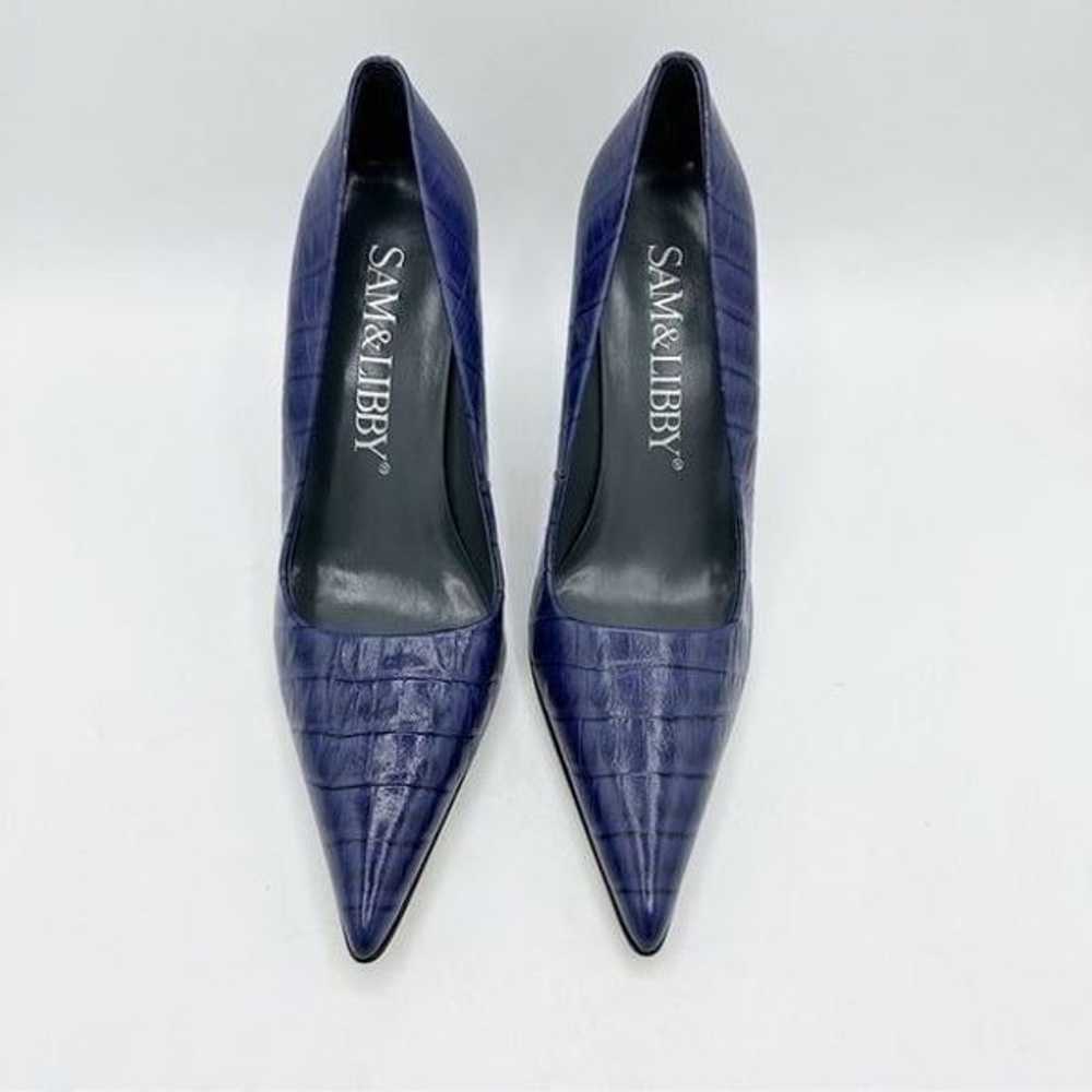 SAM & LIBBY Croc Embossed Purple Leather Pointed-… - image 6
