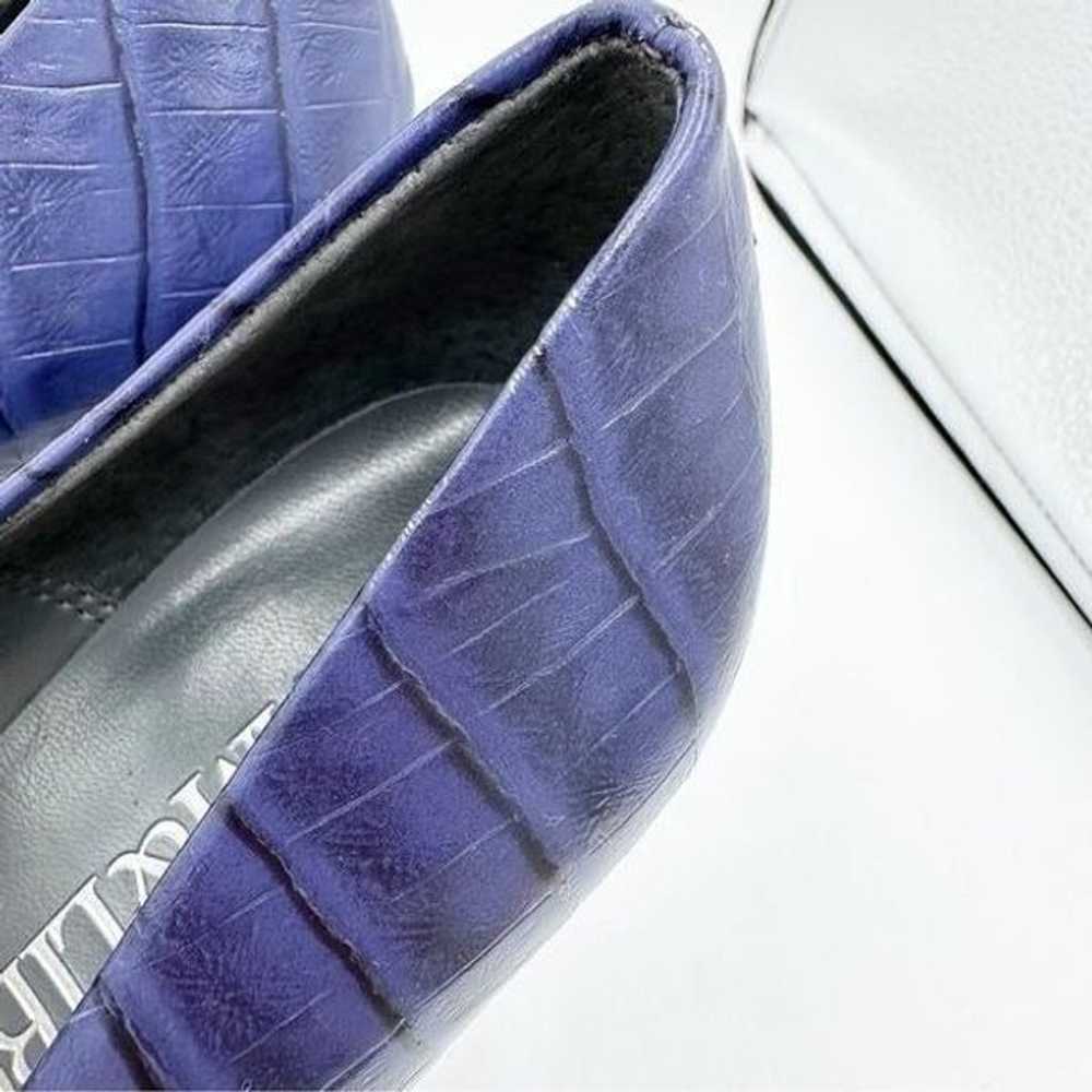 SAM & LIBBY Croc Embossed Purple Leather Pointed-… - image 7