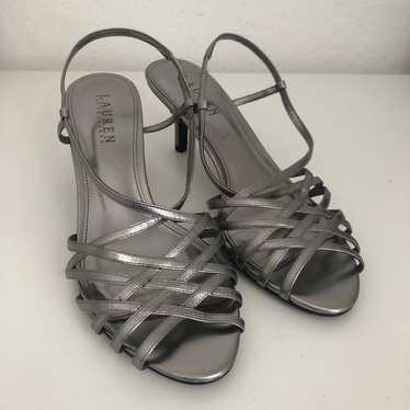 Ralph Lauren Silver Strappy Heels