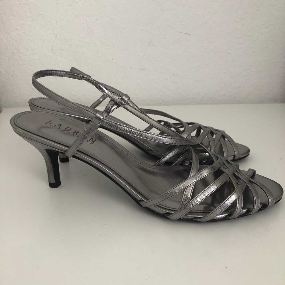 Ralph Lauren Silver Strappy Heels - image 2