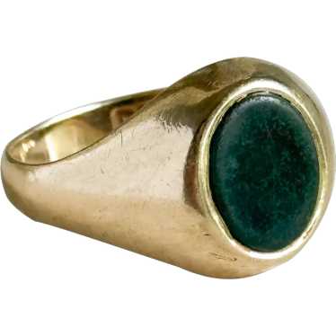 Vintage Gold Bloodstone Signet ring in 9K Yellow G