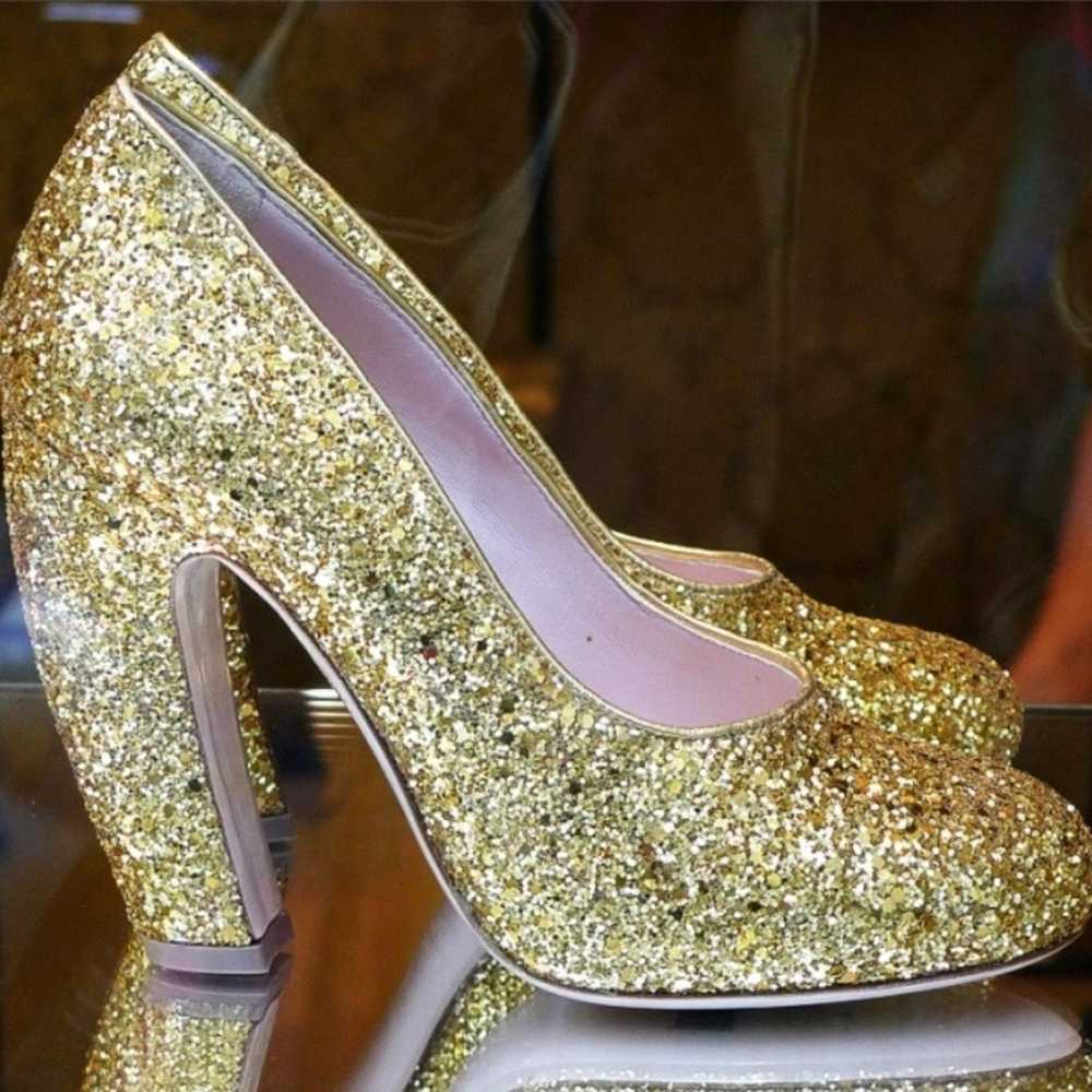 AUTHENTIC Fall 2011 Miu Miu gold sparkle glitter … - image 8