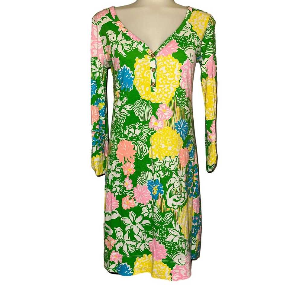 Lilly Pulitzer Women’s XS Floral T-Shirt Dress Br… - image 1
