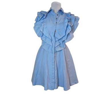Maeve Blue Ruffle Dress Size 2 Maeve by Anthropolo