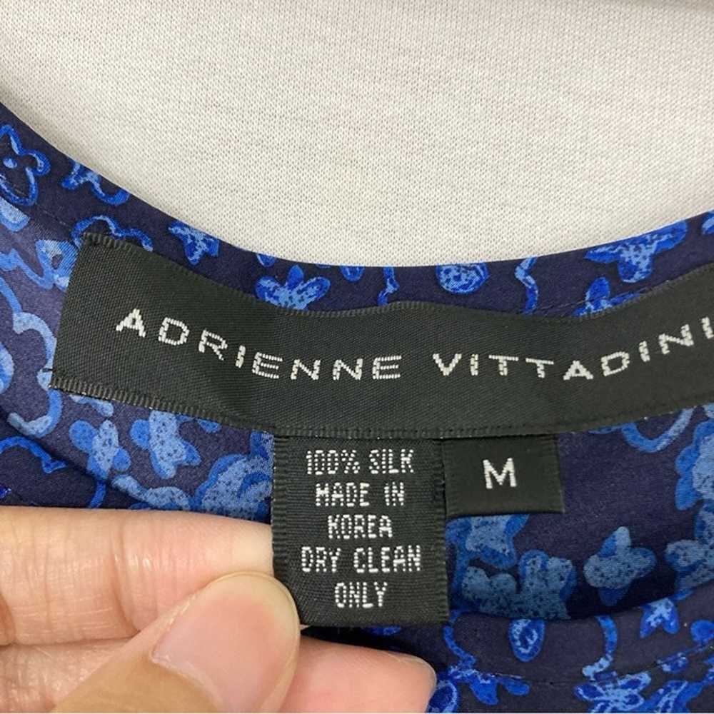Vintage Adrienne Vittadini Blue Floral 100% Silk … - image 2
