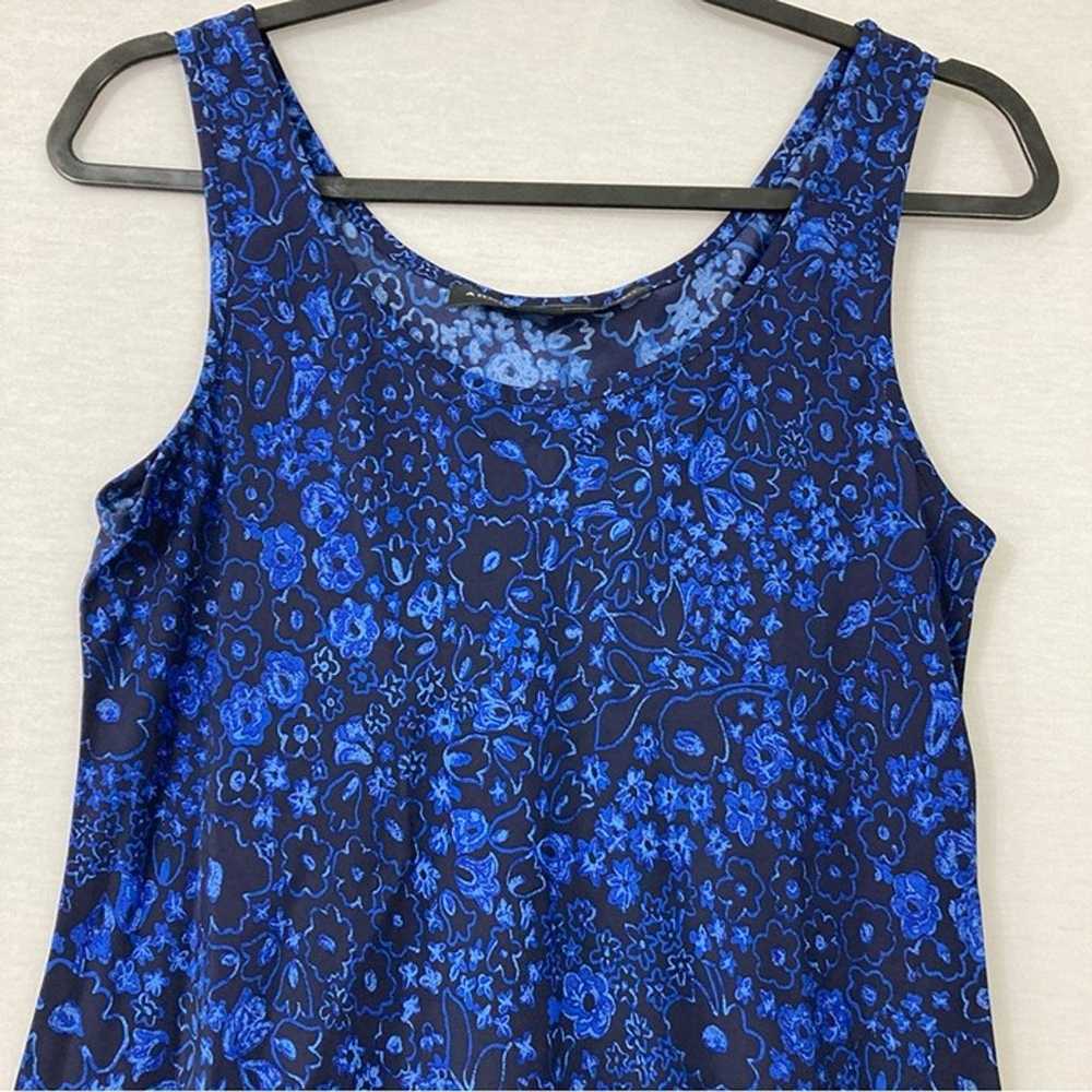 Vintage Adrienne Vittadini Blue Floral 100% Silk … - image 4