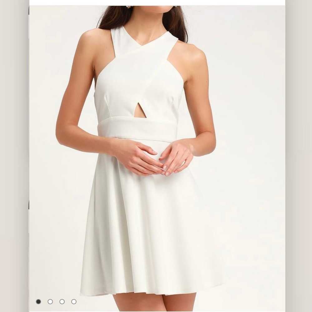 Lulus So Sophisticated White Cutout Skater Dress … - image 1