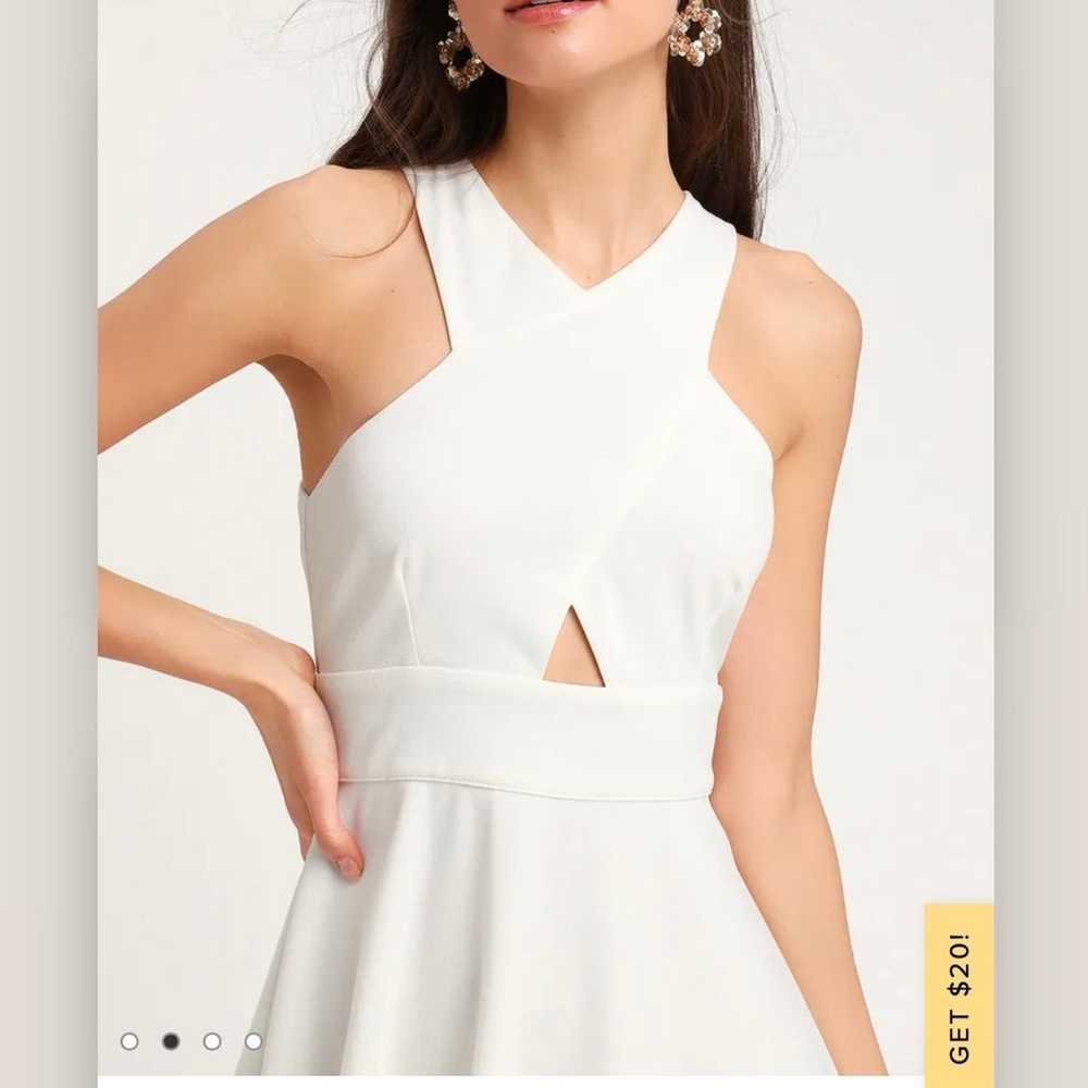 Lulus So Sophisticated White Cutout Skater Dress … - image 2