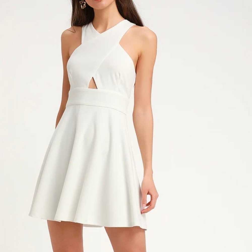 Lulus So Sophisticated White Cutout Skater Dress … - image 3