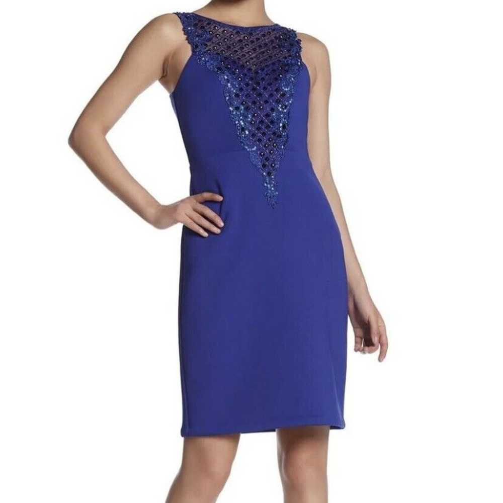 Sue Wong Nocturne Beaded Embroidered Dress Cobalt… - image 1