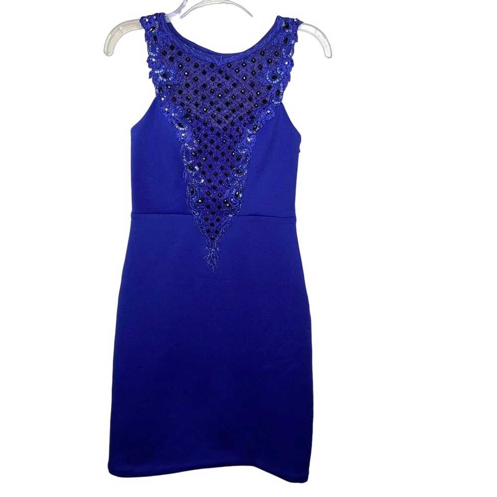 Sue Wong Nocturne Beaded Embroidered Dress Cobalt… - image 2
