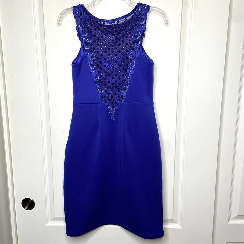 Sue Wong Nocturne Beaded Embroidered Dress Cobalt… - image 5