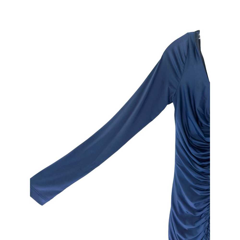 JAYGODFREY Navy Blue V-Neck Long Sleeve Ruched Bo… - image 8