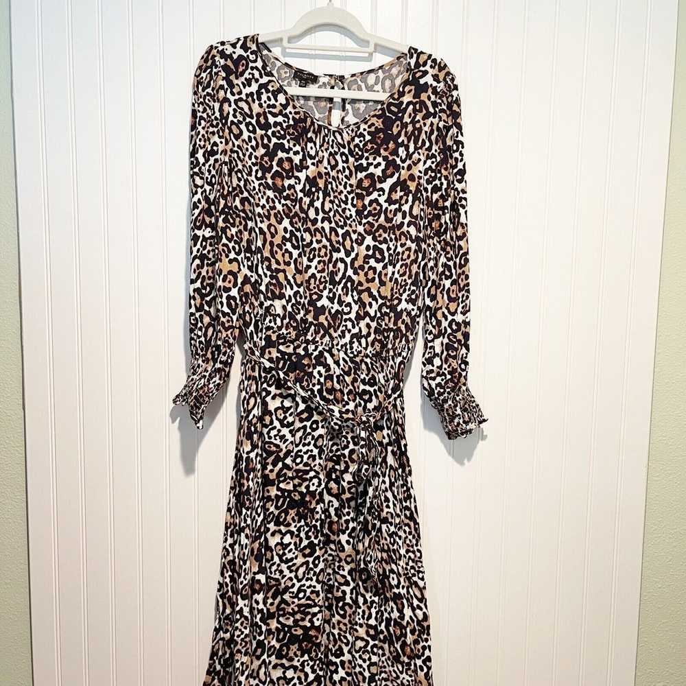 Talbots Leopard Animal Print Midi Dress NWOT Size… - image 1