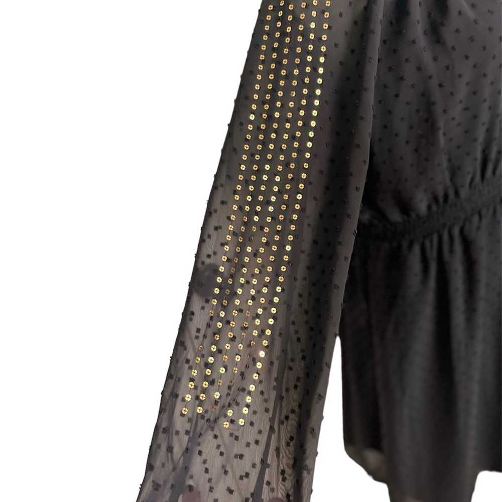 Altuzarra Black Dress with Gold Sequins Size XL - image 3