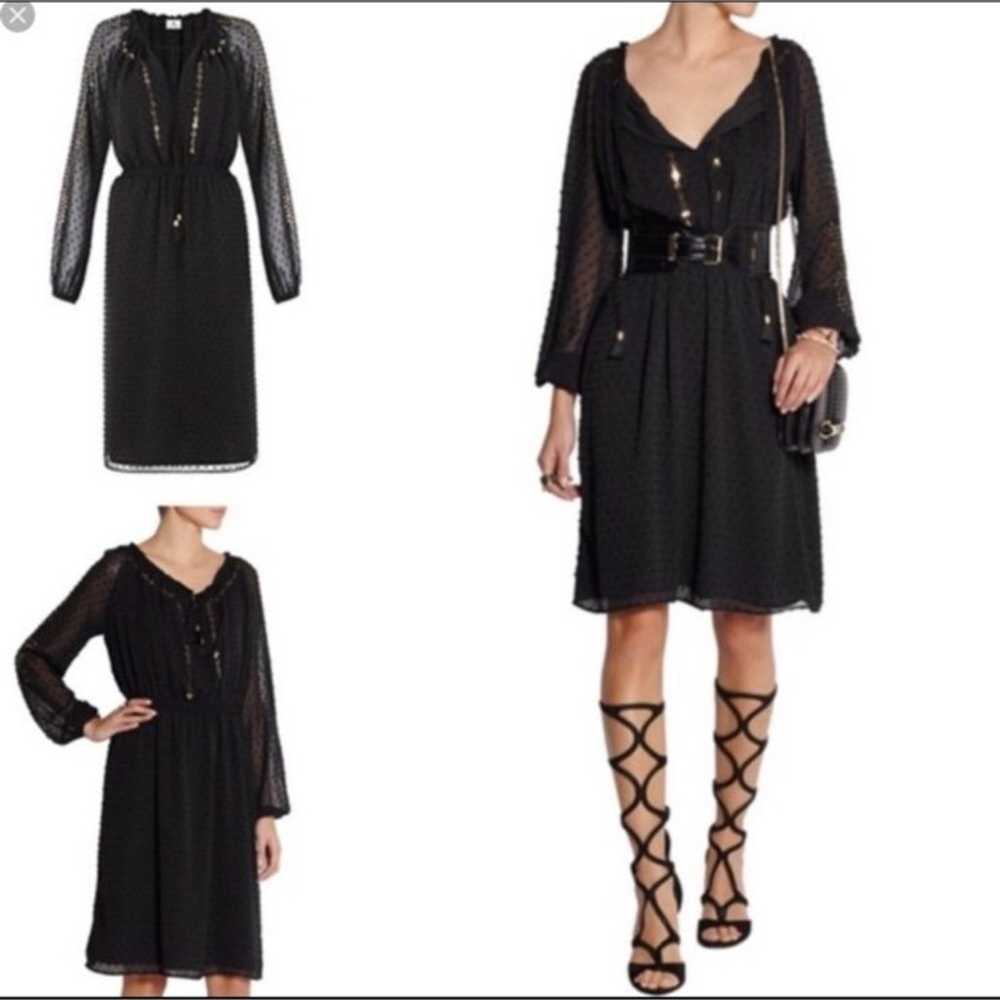 Altuzarra Black Dress with Gold Sequins Size XL - image 5