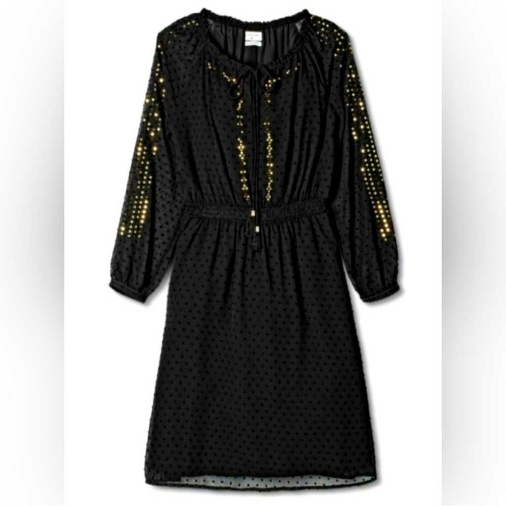 Altuzarra Black Dress with Gold Sequins Size XL - image 9