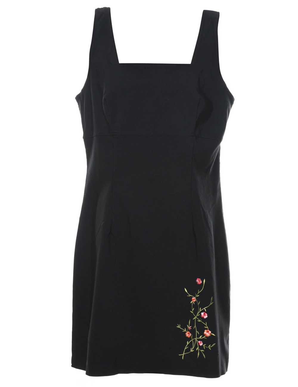 Floral Pattern Embroidered Mini Dress - L - image 1