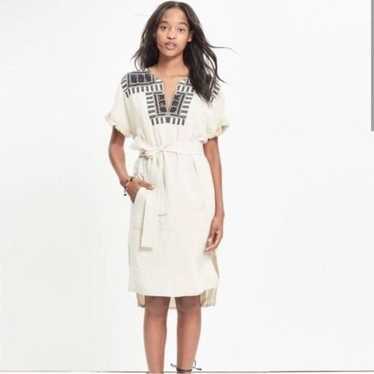 Madewell Paradise linen blend embroidered dress