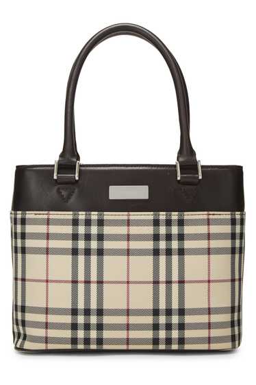 Brown Check Jacquard Handbag Small