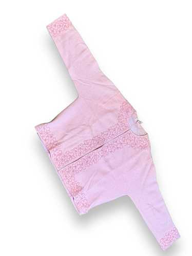 1950s Made in Hong Kong Pink Embroidered Lambwool 