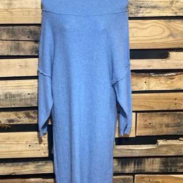 Free People La Boheme Sweater Midi Dress Blue Size