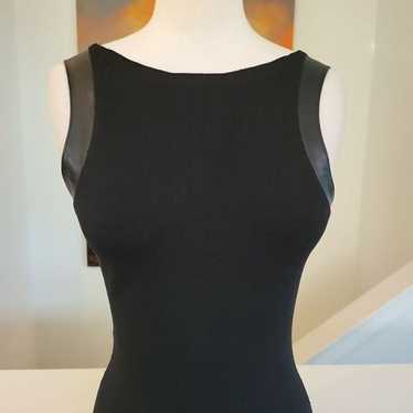 Zara Black knit with leather dress Size M
