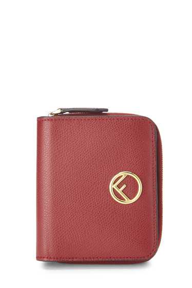Red Calfskin Leather 'F is Fendi' Bifold Wallet