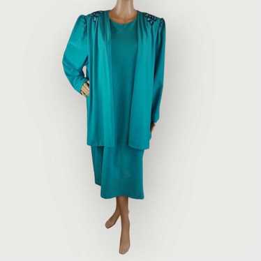 Leni Leni Women Dress Formal Sequins Teal Green Po