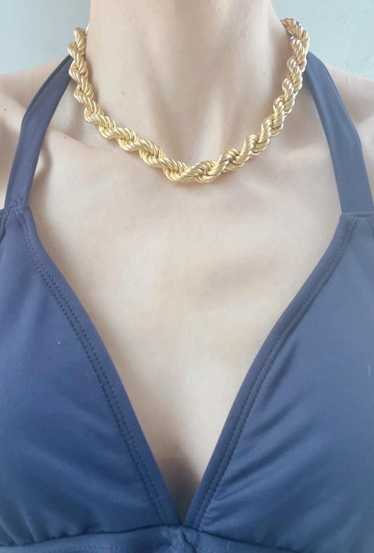 gold plated twist chain necklace
