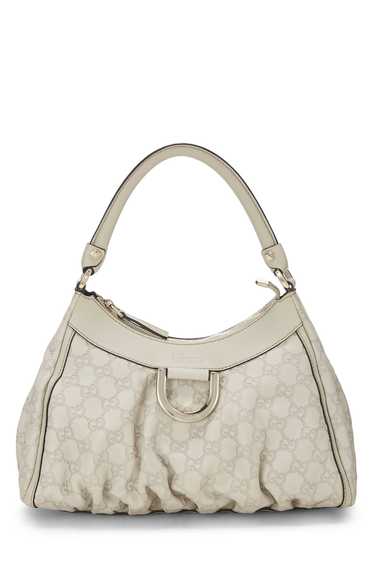 White Guccissima D-Ring Abbey Shoulder Bag Small