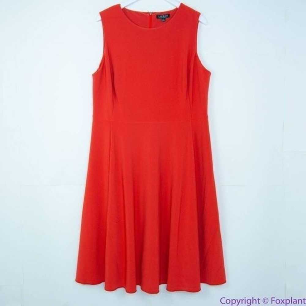 Lauren Ralph Lauren orange red sleeveless fit and… - image 2