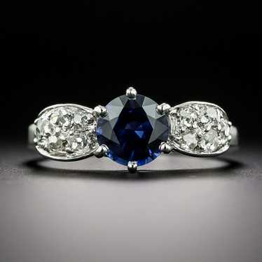 French Art Deco Sapphire and Diamond Ring by Montu