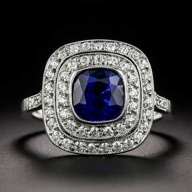 Edwardian-Style 2.60 Carat Sapphire and Diamond Ri